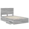vidaXL Bedframe met lade Grijs Sonoma 120 x 190 cm Ingenieurshout