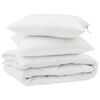 vidaXL Dekbed met kussen 3 pcs Wit Microfibre