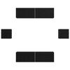 vidaXL Tv-meubelset Wandgemonteerd 6 pcs Zwart eiken Bewerkt hout