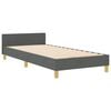 vidaXL Bedframe met hoofdeinde Donkergrijs 90 x 190 cm Stof