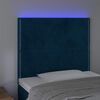 vidaXL Hoofdbord LED 80x5x118/128 cm fluweel donkerblauw
