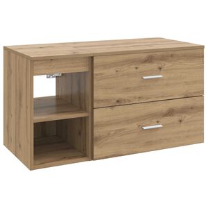 vidaXL Badkamermeubelset 2 pcs Artisanaal eiken Bewerkt hout