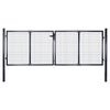 vidaXL Tuinhek van gaas gegalvaniseerd staal 306x125 cm grijs