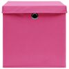 vidaXL Opbergboxen met deksel 10 st 28x28x28 cm roze