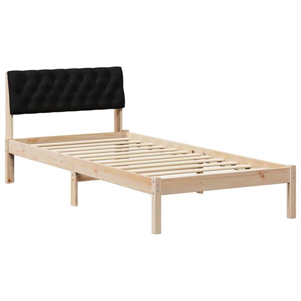 vidaXL Bedframe Bruin en zwart 90 x 200 cm Massief grenenhout