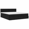vidaXL Bed poef met matras en LED's 180x200 cm stof zwart