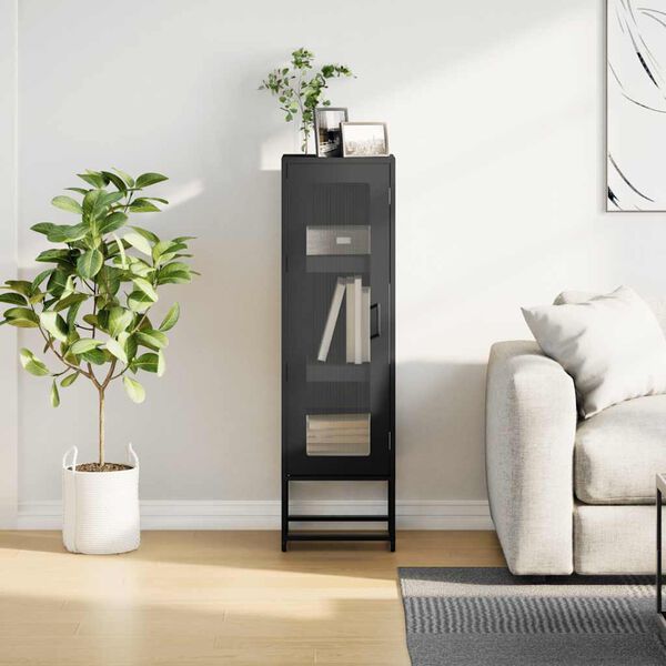 vidaXL Hoge kast 36x39x123 cm koudgewalst staal zwart