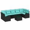 vidaXL Tuin Sofa Set 8 st 7-Aantal zitplaatsen Zwart en Turquoise