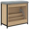 vidaXL Schoenenbankje met klaplade 62x32x56 cm sonoma eikenkleurig