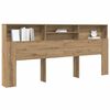 vidaXL Hoofdeinde kas Artisan Eiken 220 x 19 x 101,5 cm Bewerkt hout