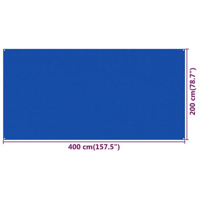 vidaXL Tenttapijt 200x400 cm HDPE blauw
