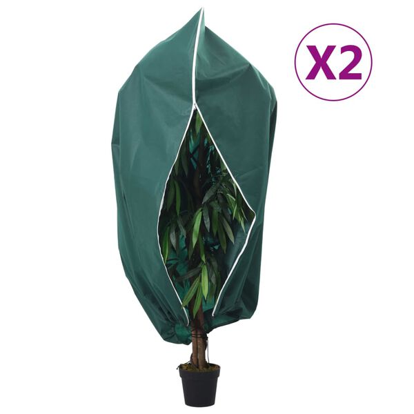 vidaXL Plantenhoezen met ritssluiting 2 st 70 g/m&sup2; 2,36x2 m