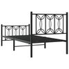 vidaXL Bedframe met hoofd- en voeteneinde metaal zwart 90x200 cm