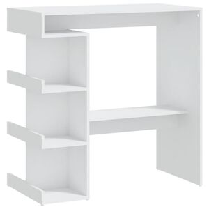 vidaXL Bartafel met opbergrek 100x50x101,5 cm bewerkt hout wit