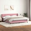 vidaXL Boxspringbed met matrassen 180x220 cm fluweel roze