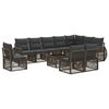 vidaXL Tuinbankenset 11 pcs Grijs en Donkergrijs poly rattan