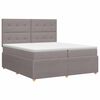 vidaXL Boxspringbed met matras met hoofdeinde Taupe 200 x 200 cm Stof