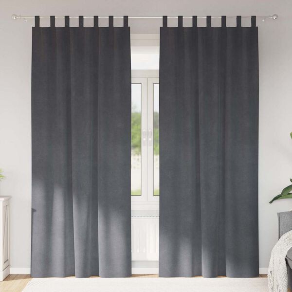 vidaXL Verduisterende gordijnen 2 pcs Lichtgrijs 140 x 245 cm Fluweel