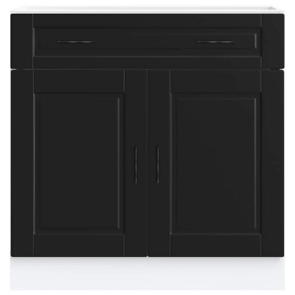 vidaXL Onderkast "Porto" bewerkt hout zwart