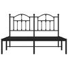 vidaXL Bedframe met hoofdbord metaal zwart 150x200 cm