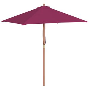 vidaXL Parasol met houten paal 150x200 cm bordeauxrood