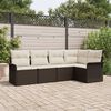 vidaXL Tuin Sofa Set met opslag 5 pcs Bruin poly rattan