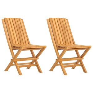 vidaXL Opklapbare stoelen, 2 stuks, 47x47x89 cm, massief teakhout