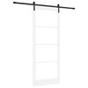 vidaXL Schuifdeur ORKDAL Wit 93 x 232 cm Massief grenenhout en glas