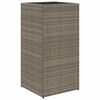 vidaXL Plantenbakken 2 st 40x40x80 cm poly rattan grijs