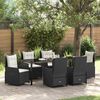 vidaXL Tuin eettafelset 7 pcs Zwart poly rattan