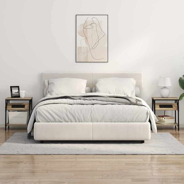 vidaXL Nachtkastje Sonoma Eiken 38 x 30 x 48 cm Bewerkt hout