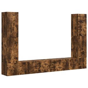 vidaXL Tv-meubelset 8 pcs Gerookt eiken Bewerkt hout