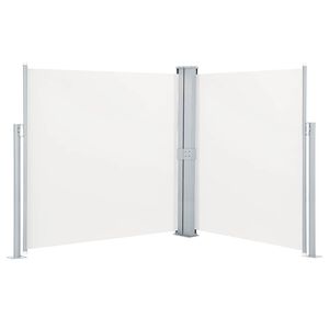 vidaXL Tuinscherm uittrekbaar dubbel 170x600 cm cr&egrave;me