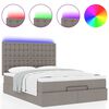 vidaXL Ottoman bed met matras en LED's 140x190cm stof taupe
