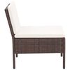 vidaXL 8-delige Loungeset met kussens poly rattan bruin