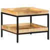 vidaXL Bijzettafel met plank Bruin 55 x 55 x 45 cm Massief Mango Hout