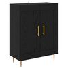 vidaXL Dressoir Zwart Eiken 69,5 x 34 x 90 cm Gemonteerd hout en ijzer