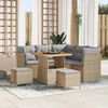 vidaXL Tuinbankenset 8 pcs Beige poly rattan