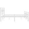 vidaXL Bedframe met hoofd- en voeteneinde metaal wit 193x203 cm