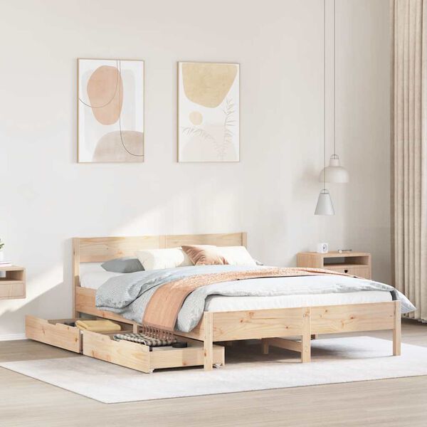 vidaXL Bedframe zonder matras massief grenenhout 120x190 cm