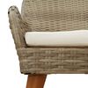 vidaXL Tuin Eetset met kussen 9 pcs Beige poly rattan