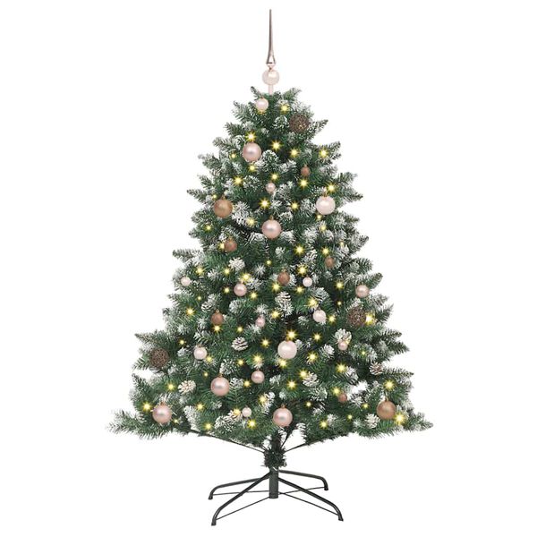 vidaXL Kunstkerstboom met 150 LED Groen 150 cm PVC en Plastic en Staal