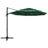 vidaXL Parasol 4-laags met aluminium paal 3x3 m groen