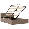 vidaXL Bedframe met hydraulische opslag en LED stof taupe 120x200 cm