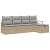 vidaXL Tuin Sofa Set met kussen met opslag 5 pcs Beige Poly riet