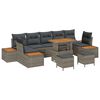 vidaXL Tuinbankenset 10 pcs Grijs Poly Riet en Poedercoated Staal