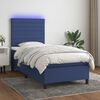 vidaXL Boxspring met matras en LED stof blauw 80x200 cm