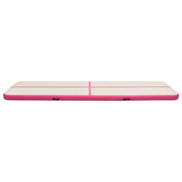 vidaXL Gymnastiekmat met pomp opblaasbaar 800x100x15 cm PVC roze