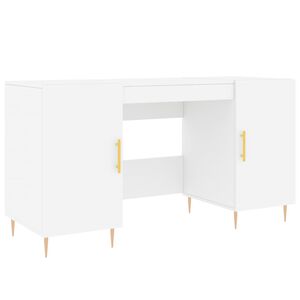 vidaXL Bureau 140x50x75 cm bewerkt hout wit