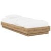 vidaXL Vloerbedframe Artisanaal eiken 80 x 200 cm Bewerkt hout